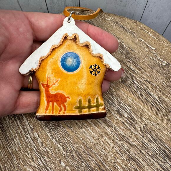 Gingerbread House Purse Charm Genuine Leather Bag Charm Christmas Flair - Picture 9 of 9